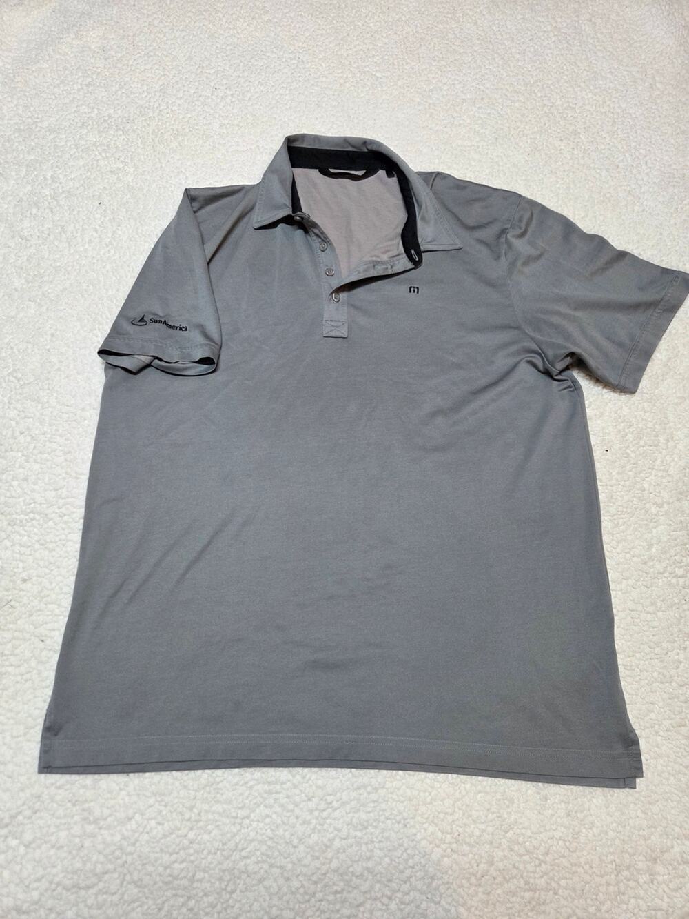 Travis Mathew Men's Gray Polo with Subtle Embroidery